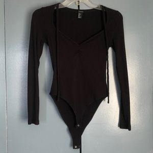 Black ribbed bodysuit